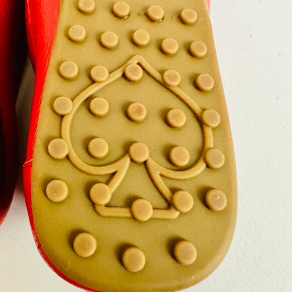 NEW KATE SPADE NEW YORK CARMEN RED PEBBLED LEATHER LOAFERS FLATS - Picture 7 of 9